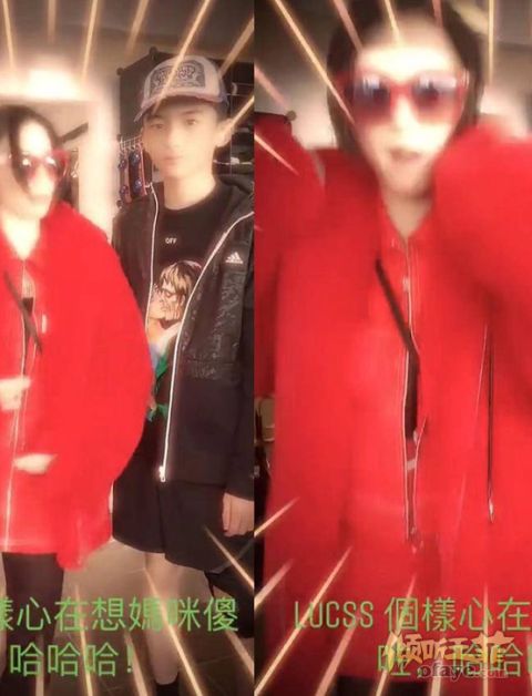 组图：张柏芝晒视频跳热舞Lucas表情冷漠五官帅气超像谢霆锋