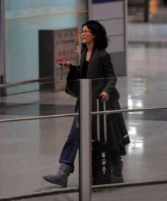 组图：和谢霆锋走散了？王菲不顾形象机场大喊找人
