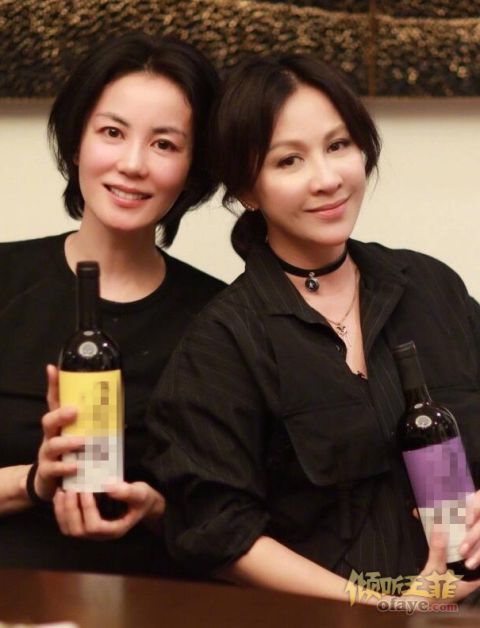 组图：王菲刘嘉玲饮酒聚会天后酒量看上去不错