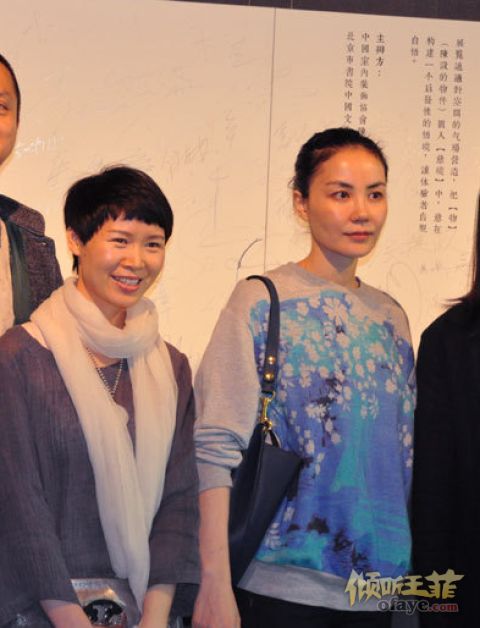 王菲力挺前夫事业 休闲装亮相李亚鹏展览